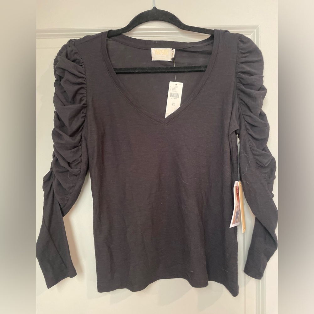 Ruched Long Sleeve Anthropologie  Tee